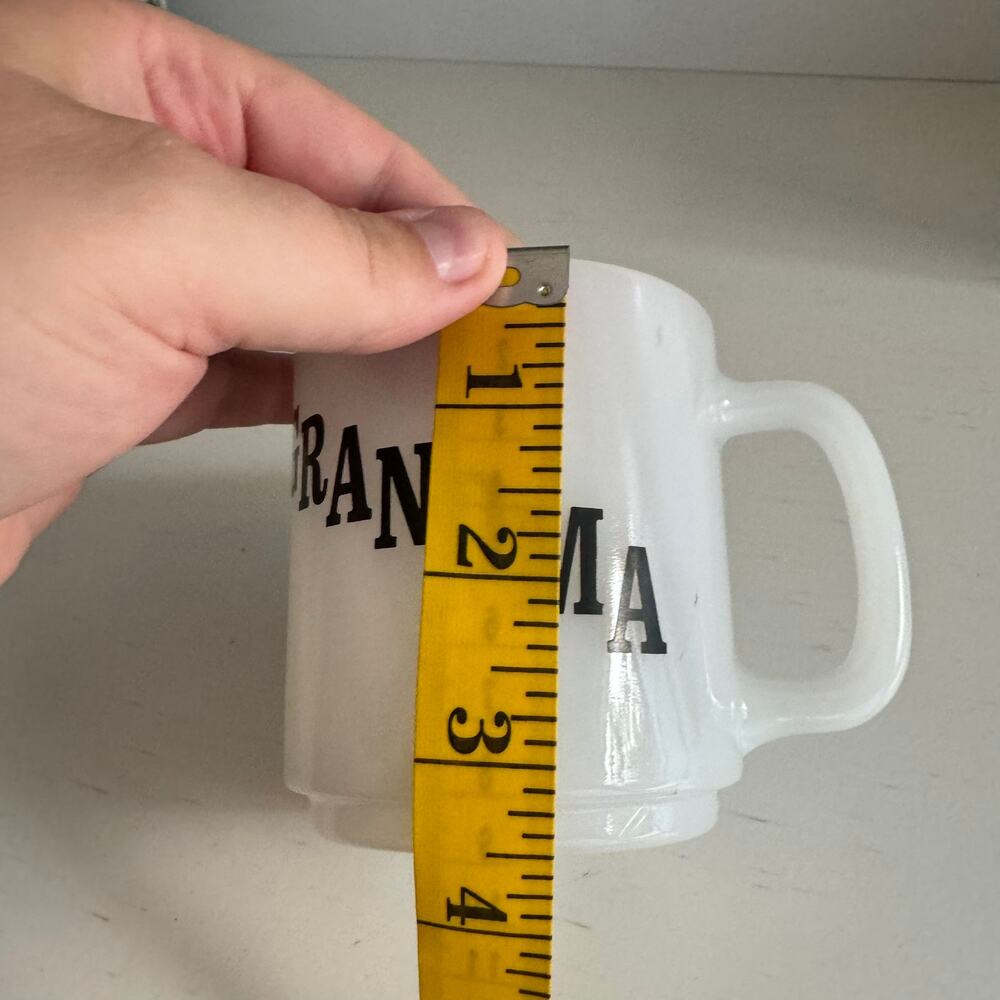 Vintage Glasbake USA Milk Glass Grandma Mug Coffee Cup w/ Grandmother Poem - Picture 10 of 10